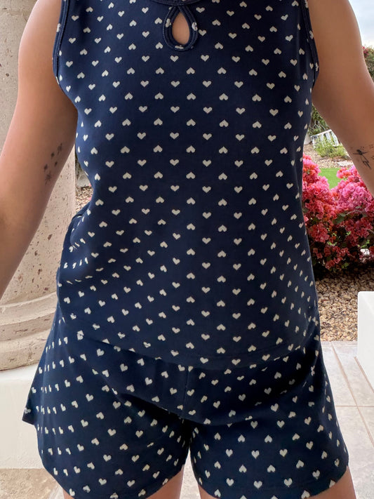 the Lake Shore short - navy hearts