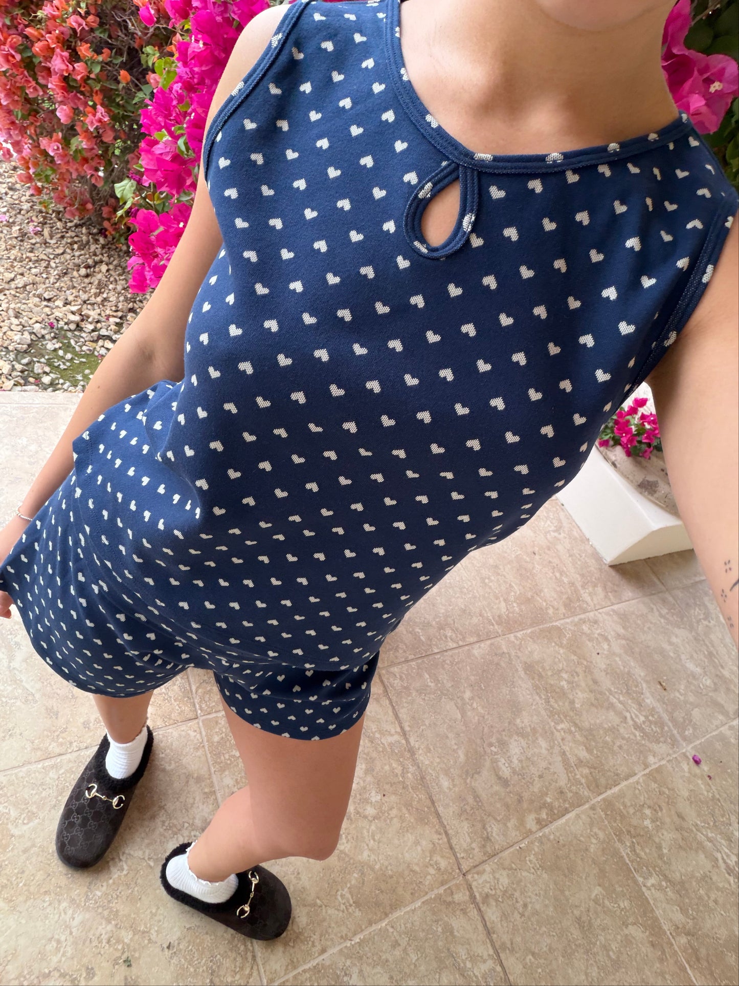 the Lake Shore tank - navy hearts