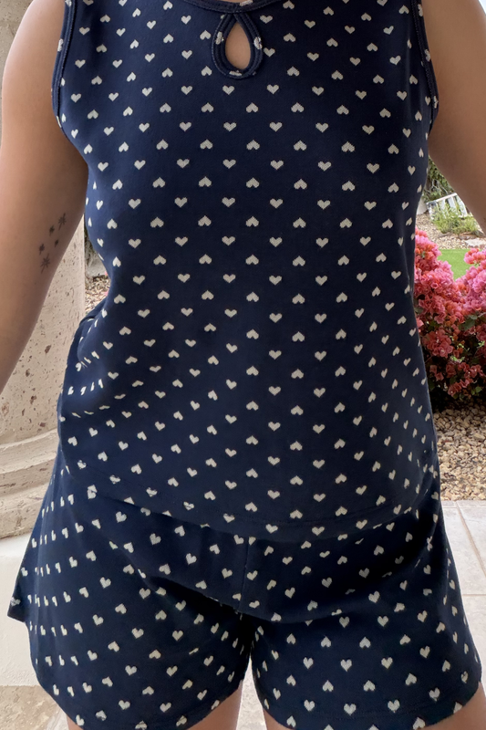 the Lake Shore short - Navy Hearts